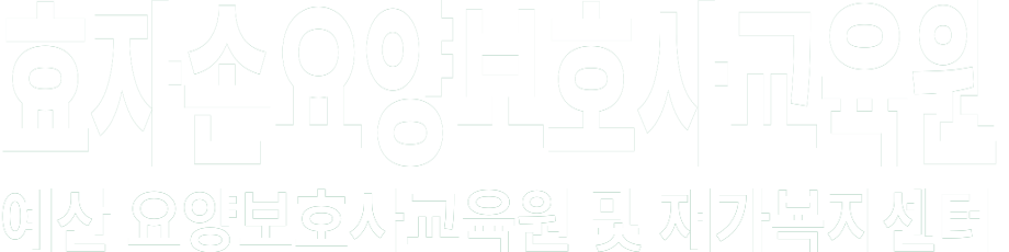 효자손요양보호사교육원 화이트 로고 이미지